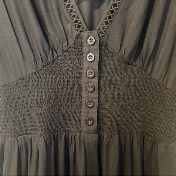 Patrons of Peace Black Wide Leg Jumpsuit with Smocked Waist & Pockets NWT! - Picture 5 of 12